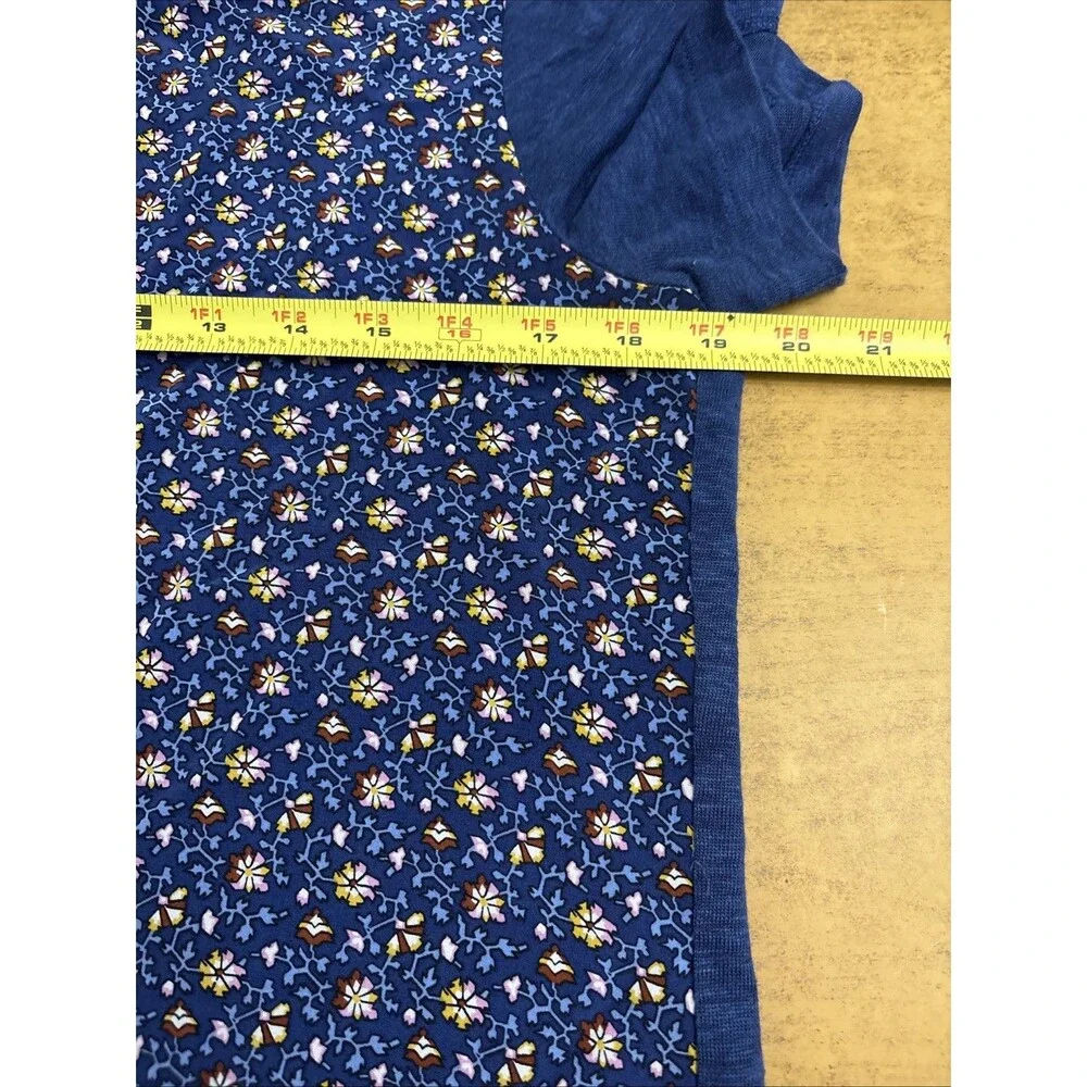 Tory Burch Women’s 100% Linen‎ Floral Short Sleeve T-shirt Size Medium M